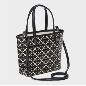 A New Day Black Crossbody Tote with Geometric Print